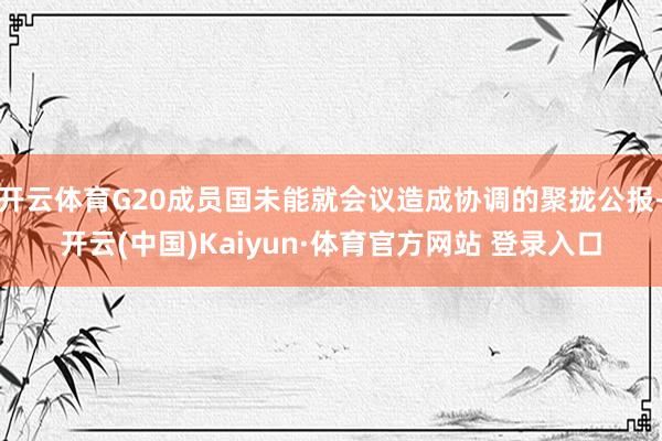 开云体育G20成员国未能就会议造成协调的聚拢公报-开云(中国)Kaiyun·体育官方网站 登录入口
