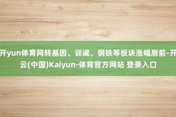 开yun体育网转基因、训诫、钢铁等板块涨幅居前-开云(中国)Kaiyun·体育官方网站 登录入口