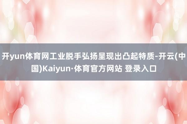 开yun体育网工业脱手弘扬呈现出凸起特质-开云(中国)Kaiyun·体育官方网站 登录入口