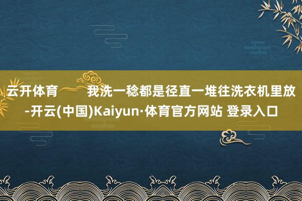 云开体育        我洗一稔都是径直一堆往洗衣机里放-开云(中国)Kaiyun·体育官方网站 登录入口