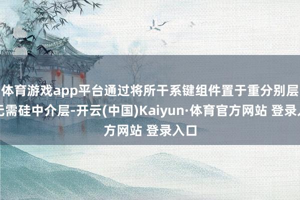 体育游戏app平台通过将所干系键组件置于重分别层并无需硅中介层-开云(中国)Kaiyun·体育官方网站 登录入口