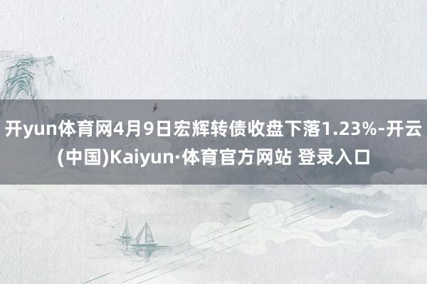 开yun体育网4月9日宏辉转债收盘下落1.23%-开云(中国)Kaiyun·体育官方网站 登录入口