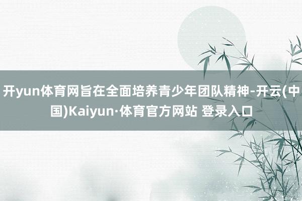 开yun体育网旨在全面培养青少年团队精神-开云(中国)Kaiyun·体育官方网站 登录入口