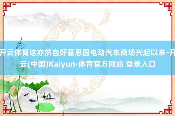 开云体育这亦然自好意思国电动汽车商场兴起以来-开云(中国)Kaiyun·体育官方网站 登录入口
