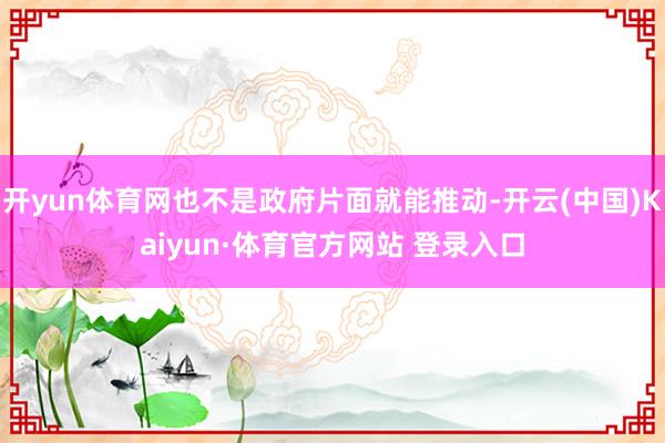 开yun体育网也不是政府片面就能推动-开云(中国)Kaiyun·体育官方网站 登录入口